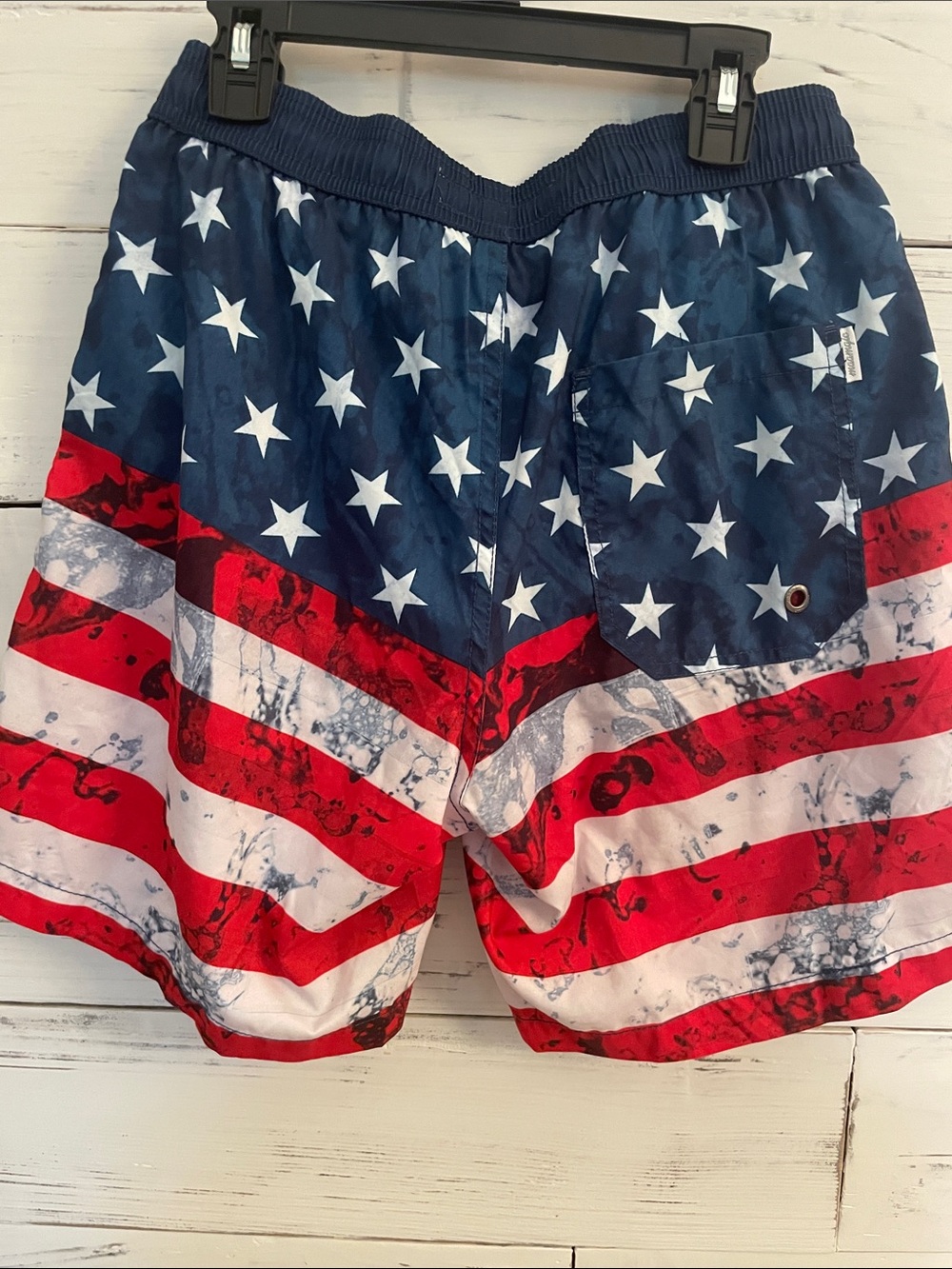 Maamgic Men's American Flag Swim Trunks in Red, White & Blue - Picture 5 of 5